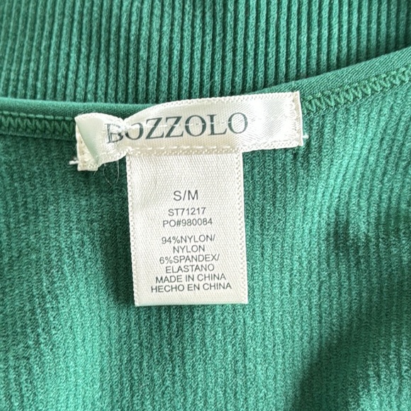 Bozzolo kelly green ribbed bodycon sleeveless crop top size small/medium - Picture 8 of 8